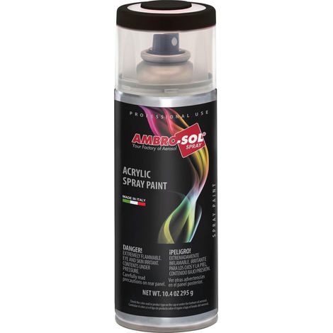 Vernis peinture Acrylique Multi-Usage, Peinture Brillante pour Intérieur et Extérieur, Adapté a Tous Type de Matériau, Aérosol En Fer-Blanc Recyclable de 400 ml, Noir Brillant (1/5)