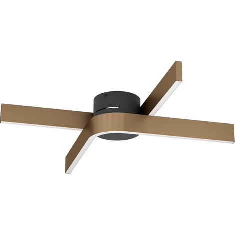 Plafoniera Moderna Folcino-Z Alluminio Nero 2 Luci Led 18W 3720Lm Ip20