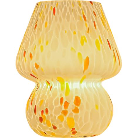 Lampe champignon, lampe de table en verre de Murano en forme de champignon de style rétro, idéale pour la décoration intérieure des chambres, salons, bureaux et autres espaces. (1/5)