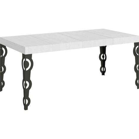 Tavolo Allungabile 90/24x90x77 cm Karamay Premium Bianco Frassino (1/4)