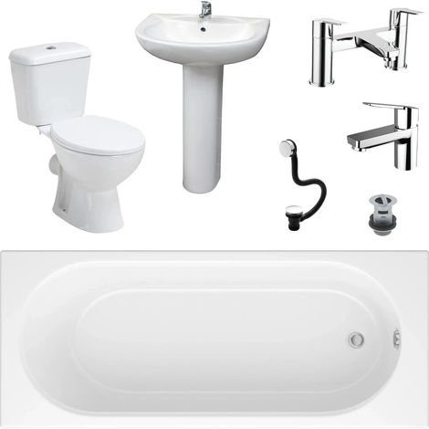 Complete Bathroom Suite Porto Bath Proton Toilet and Basin Inc Xtreme Taps