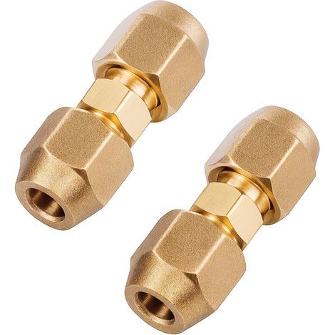 Lot de 6 Raccord Liaison Frigorifique, Raccord Frigorifique 1/4 pour Tuyaux en cuivre, Raccords pour conduites de Fluide Frigorigène, Adaptateurs Climatisation, Ecrou Laiton+Raccord Laiton M