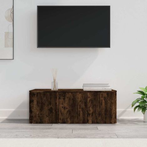 vidaXL TV Cabinet Smoked Oak 80x34x30 cm Engineered Wood (1/5)