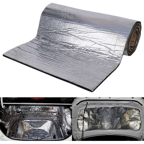 Tapis amortisseur d'isolation phonique et thermique pour voiture 200 cm x 50 cm x 10 mm Caoutchouc léger et ignifuge Bloque bruit et vibrations (1/5)