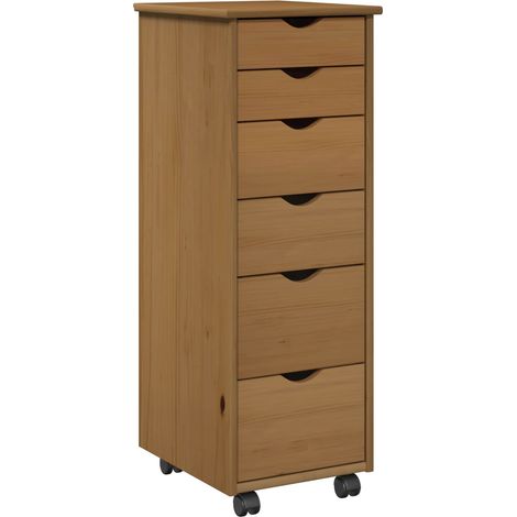 Gabinete rodante con rueda Marrón miel 34 x 39 x 93,5 cm vidaXL