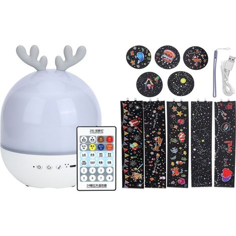 Lampe Projecteur Mini - Rotation 360 Degrés - Veilleuse avec Télécommande - Alimentation USB et Batterie Intégrée 1200 mAh - Pour Chambre et Décoration Intérieure - 1 Pièce (1/5)