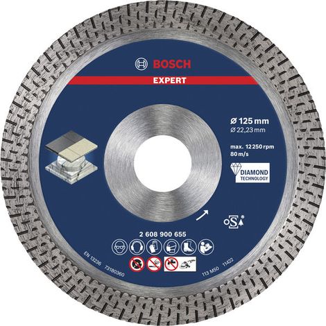 Bosch Professional 1x Expert HardCeramic Diamond Cutting Disc (for Hard tiles, Hard stone, Ø 125 mm, Accessories Small Angle Grinder)