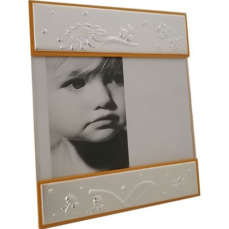 Portafoto da tavolo album cornice legno arancio per bimbi bambini ritratti 10x15 cm moderno vintage bellissimo e particolare (1/5)