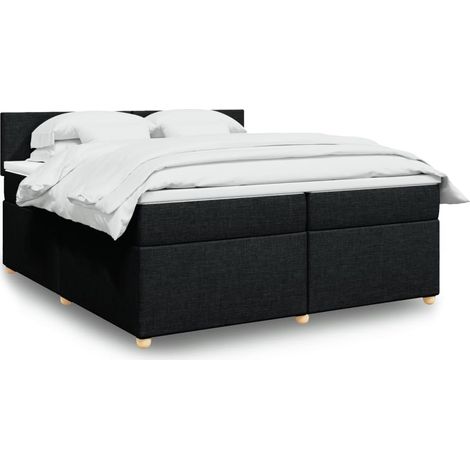 Boxspringbett mit Matratze Schwarz 200x200 cm Stoff