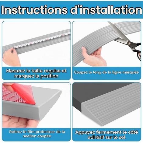 Rubber Door Threshold Ramp, 100 x 6.5 x 1 cm, Adhesive, Solid  Self-Adhesive Threshold Bar, Wheelchair Ramp, Transition Bar for Robot Vacuum Cleaner, Stroller, Scooter (1/2)