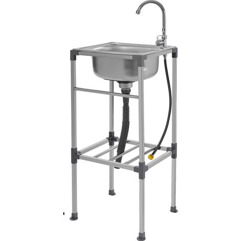 Évier de lavage multi-usages, design autoportant, étagère de rangement pratique, 38 33 83cm, XL-a (1/2)