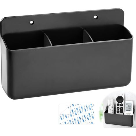 Universeller Fernbedienungshalter - Schwarz - Selbstklebende Wandhalterung - Für Fernbedienungen, Mobiltelefone, Stifte, Brillen usw.
