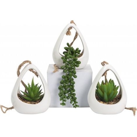 Künstliche Pflanzen ® - 3 Hängepflanzen - Geschenkidee (1/5)