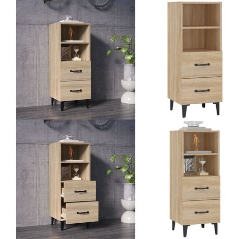 Sideboard Sonoma-Eiche 34,5x34x90 cm Holzwerkstoff - Holzwerkstoff - Stauraum (1/5)