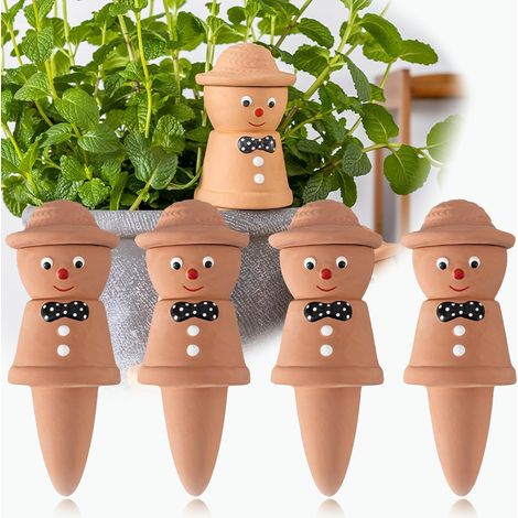 4 x clay watering cones, self-watering stakes for plants Automatic Water System Drip Watering Bottle for Indoor Plants Outdoor Holiday (1/5)