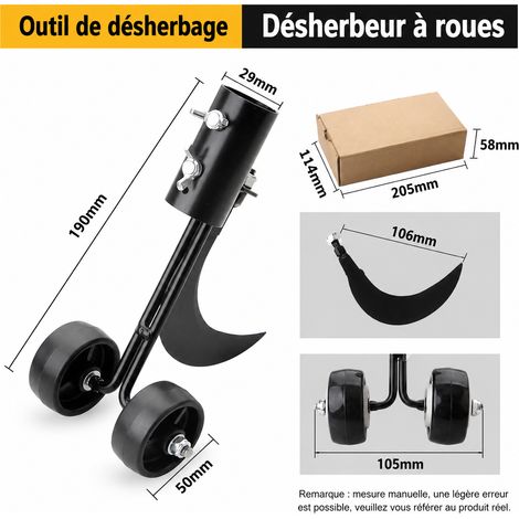 Désherbeur de fentes à roulettes crochet de désherbage modèle faucille en acier 45 faucille pour jardin terrasse allées 1 kg – Livraison gratuite (1/5)
