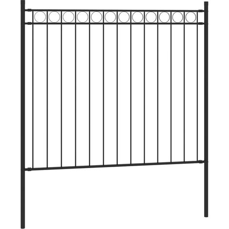 Clôture de jardin Acier 1,7x0,8 m Noir CFW50741 (1/4)