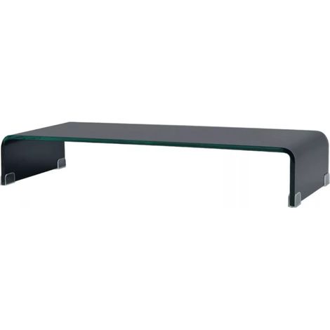 Meuble TV verre trempé noir Martial L 70 (1/5)