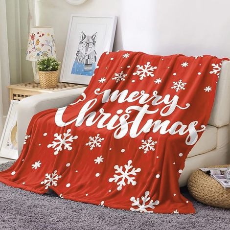 Couverture De Noël - Couverture En Peluche Douce Et Légère Pour Canapé Lit Extérieur - 100 x 77 cm - 1 Pièce (1/2)