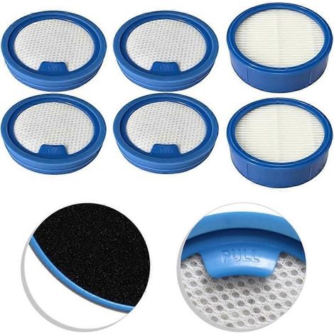 Kit de filtres de rechange pour aspirateur sans fil AEG séries 7000 et 6000 : 2 préfiltres et 4 filtres à poussière fine. (1/5)