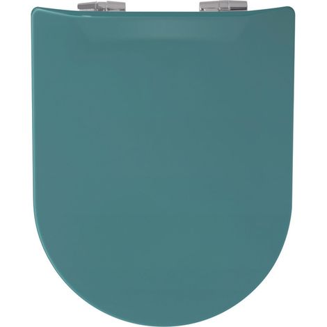 Abattant uni wood slim double avec descente assistée Bleu Foncé 36.5x48 cm (1/6)