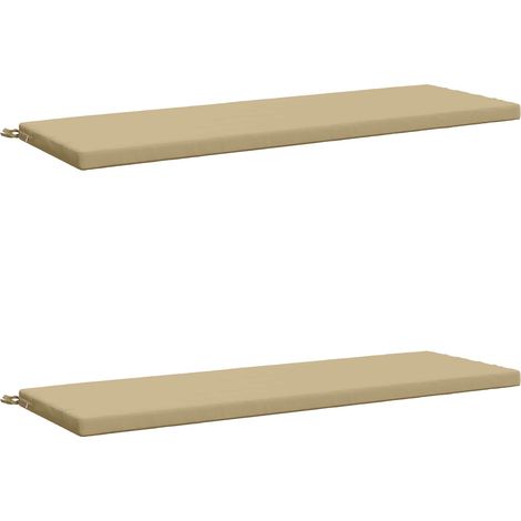 Coussins de Banc SOEST 2 pc 100 % polyester Beige vidaXL