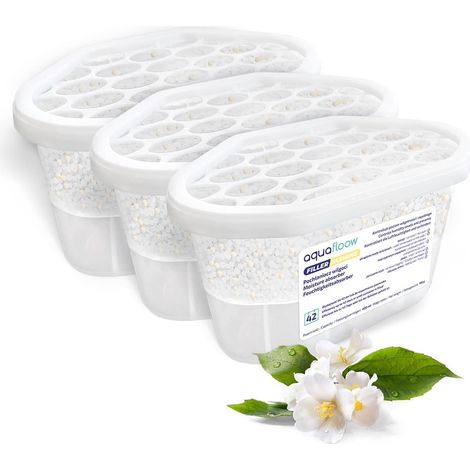 Déshumidificateur 400 ml, Réduit l'humidité de l'air, 3 Pièces JASMINE Neutraliseur d'odeurs, Absorbeur d'humidité pour Cuisine, Placard, Salle de Bain et Bureau (1/5)