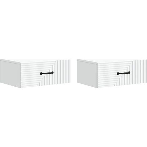 Mesita de Noche de Pared con cajón 2 pcs 49 x 34,5 x 20 cm vidaXL