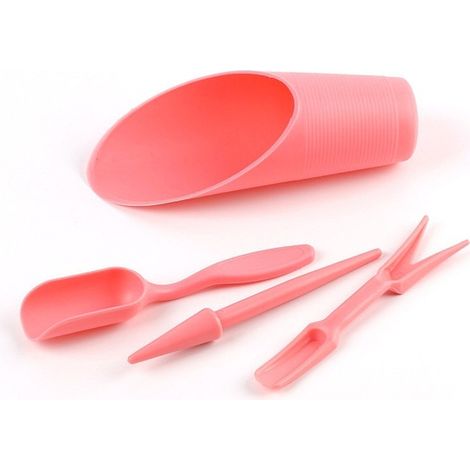 Blumenpflanzwerkzeug-Set, Haushaltspflanzen-Anbau- und Pflegewerkzeuge, Mini-Gartenwerkzeuge, 4-teiliges Sukkulenten-Pflanzset (Rosa)