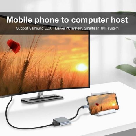 Adaptateur USB C vers Double HDMI, Hub USB de Type C 4 en 1 avec 2 HDMI 4K Double écran HD, Station d'accueil USB-C pour Étiquette (1/4)