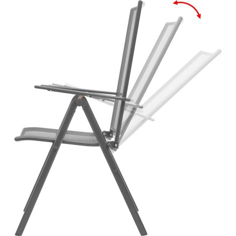 Sedie da Giardino Impilabili 2 pz Sedute da esterno in Acciaio Grigio (1/3)