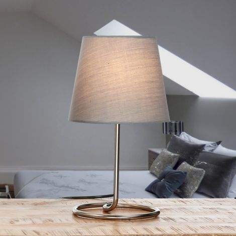Lampe de table moderne tissu métal 33 cm de haut E14 Lampe d'appoint