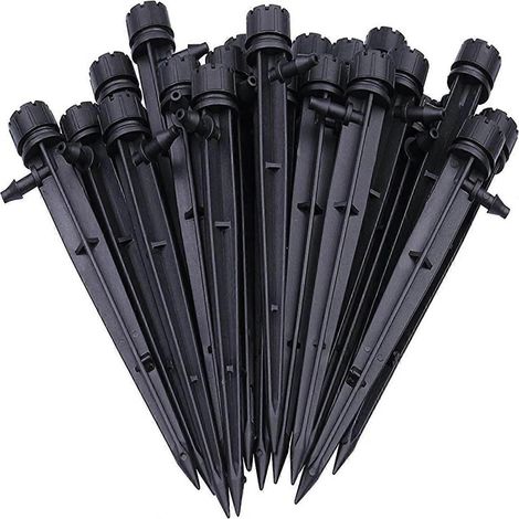 Lot de 100 goutteurs réglables pour tuyau d'arrosage, système d'irrigation goutte à goutte automatique, micro-asperseurs pour serre et jardin (bricolage). (1/2)