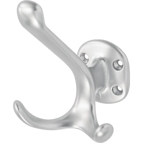 hermeta Huthaken 0028 zweifach 90 mm Aluminium silberfarbig eloxiert 100 mm - 0028-01E (1/4)