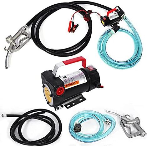 Pompe à diesel - 45 l - Filtre à carburant - 2 m - Tuyau d'entrée d'eau en PVC - Tuyau de sortie en caoutchouc de 4 m - Vitesse de rotation du moteur - Pompe d'aspiration automatique - 200 W