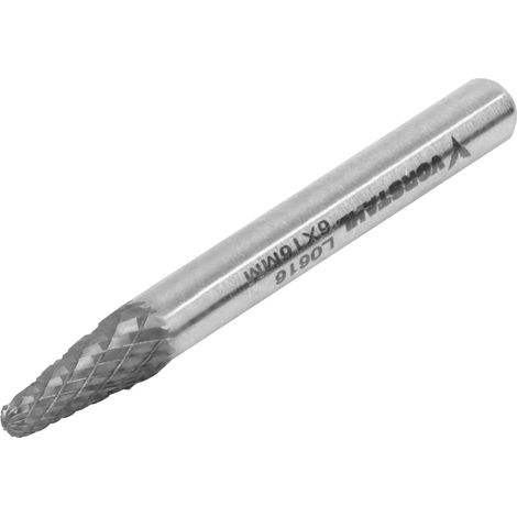 Fresa de carburo de alta velocidad YG8, cónica, redondeada, 6x16 mm, FI 6 mm, Vorstahl (1/5)