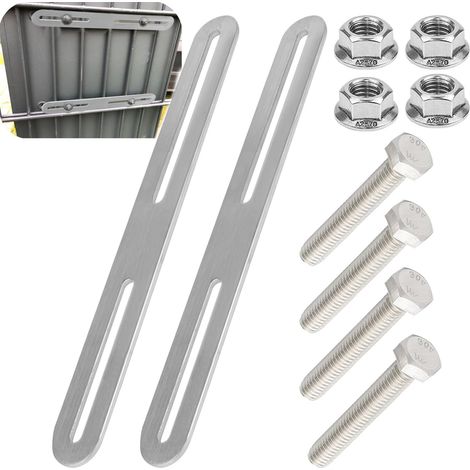 Kit de Support Boite Aux Lettres 215 x 24 mm Support pour Boîte au Lettre 2 Kits pour Fixer des Boîtes aux Lettres sur des Portails Ou des Clôtures (Argent, 215mm) (1/5)