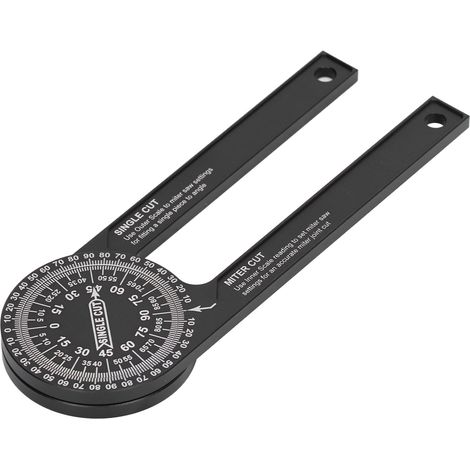 Winkelmesser für Gehrungssägen aus Aluminiumlegierung, Kantenlineal für Holzbearbeitung mit lasergravierter Skala (1/5)