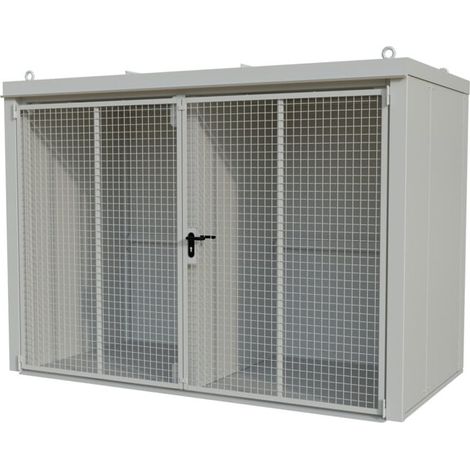 Bauer Südlohn Conteneur pour bouteilles de gaz GFC-B/W M4, peint, blanc grisâtre