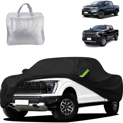 Bâche de voiture, noire, compatible avec 600 x 250 cm, bâche de protection étanche en coton, pour l'intérieur et l'extérieur (1/5)