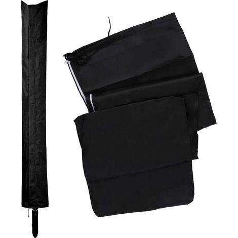 Wäschespinne Schutzhülle mit hochdichter Oxford PVC-Beschichtung mit Reißverschluss & Kordelzug Wasserdichte Stoff Hülle Für Wäschespinne Abdeckung Extrem Wasserabweisendes 168 x 28cm Schwarz