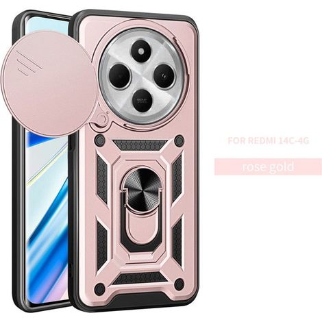 Coque Pour Xiaomi Redmi 14C 4G Caméra arrière de protection de précision Coque de protection pour suppOrt antichoc Or Rose (1/5)