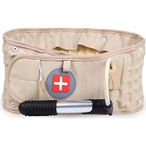 Back Decompression Inflatable Lumbar Support Belt Khaki Spinal Traction Belt Back Support Belt