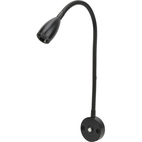 Lampe de lecture murale LED 3W, couleurs ajustables, flexible pour camping-car, bateau, caravane, noir. (1/5)