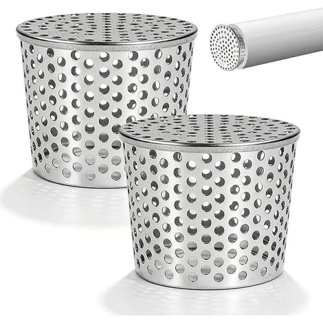 2 Pieces Gutter Toad, Stainless Steel Downpipe Protector, Cone Gutter with 5 mm Holes, Protects Against Leaves, Birds and Rodents (85-100mm) (1/5)