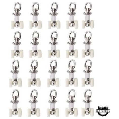 20 Pièces Rouleaux de Rail Planeur de Voie de Rideau Plastique Twin à roulettes en Alliage d'aluminium (1/5)