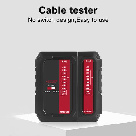 Testeur de Câble Réseau POE NOYAFA NF-466 - pour RJ45/RJ11/CAT5-CAT7, Vérification Continuïté et Téléphonie avec Protection