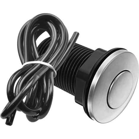 Bouton pneumatique, 32mm, inox, noir, pour broyeur de déchets (1/5)