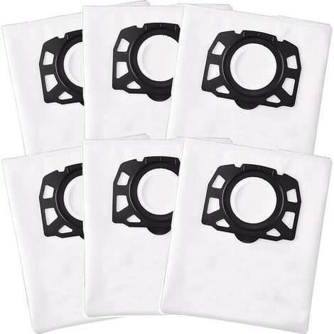 KFI 357 Lot de 6 sacs d'aspirateur en non-tissé pour Kärcher WD2 WD3 KWD1 KWD2 KWD3 WD3.200 - WD3.800 M/SE4001/SE4002 2.863-314.0