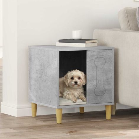 Niche pour chien en béton, 44 x 42 x 49 cm, bois d'ingénierie (1/4)
